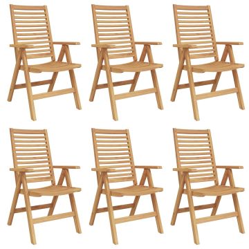 Sedia 6 pz Marrone Legno di teak solido Convertibile