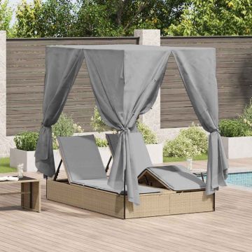 Lettino da sole doppio Grigio polyrattan