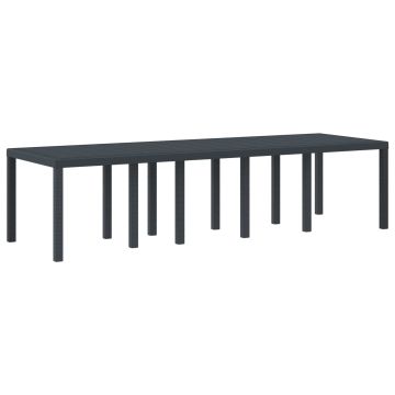Tavolo da Giardino Antracite 300 x 100 x 73 cm polyrattan