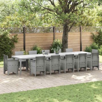 Tavolo da Giardino Grigio chiaro 400 x 100 x 73 cm polyrattan
