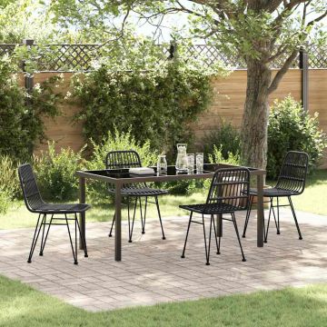 Set da Pranzo per Giardino 5 pz Nero