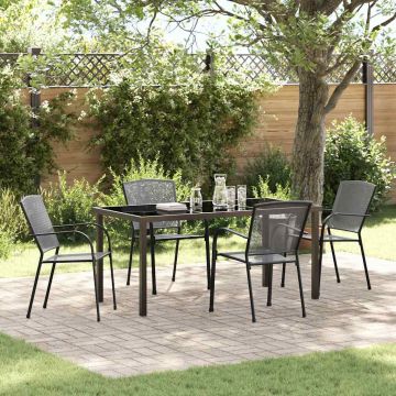 Set da Pranzo per Giardino 5 pz Antracite