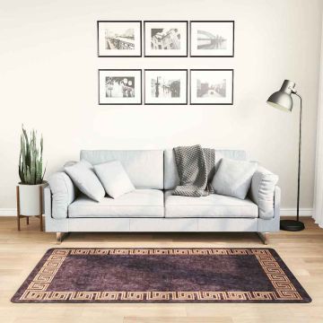 Tappeto Lavabile 80x150 cm Nero e Oro