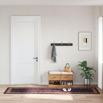 Tappeto Lavabile 80x300 cm Nero e Oro