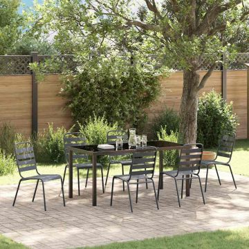 Set da Pranzo per Giardino 7 pz Antracite