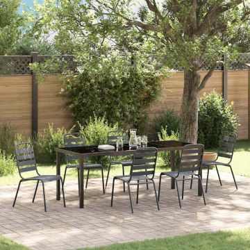 Set da Pranzo per Giardino 7 pz Antracite