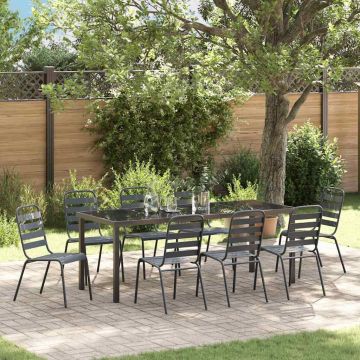 Set da Pranzo per Giardino 9 pz Antracite
