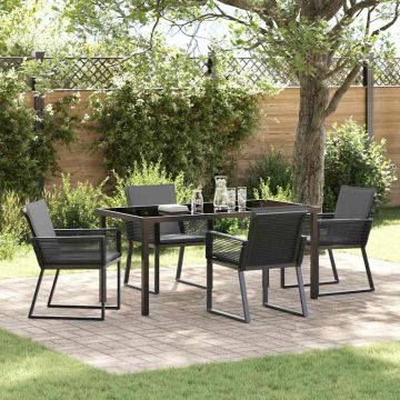 Set da Pranzo per Giardino 5 pz Nero