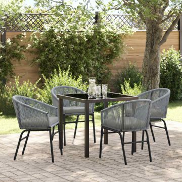 Set da Pranzo per Giardino 5 pz Antracite