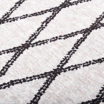 Tappeto Lavabile 80x300 cm Bianco e Nero