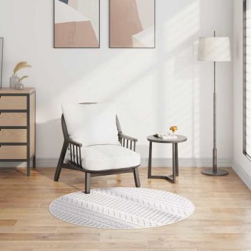 Tappeto Lavabile φ120 cm Nero e Bianco