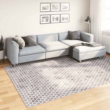 Tappeto Lavabile 190x300 cm Grigio e Bianco