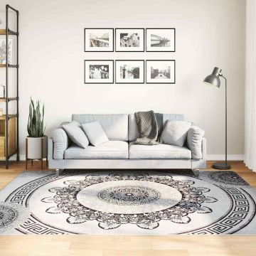 Tappeto Lavabile 160x230 cm Nero e Grigio