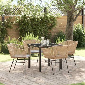 Set da Pranzo per Giardino 5 pz Marrone