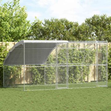 Gabbia per polli con 2 porte 2 pz Argento 400x200x200cm