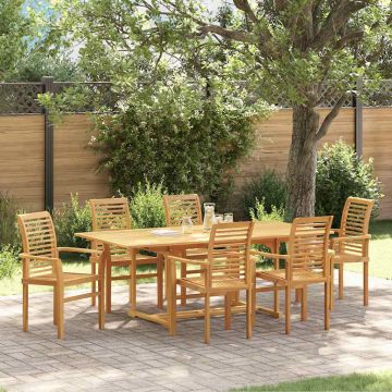 Set da Pranzo per Giardino 7 pz Marrone 200 x 100 x 75 cm