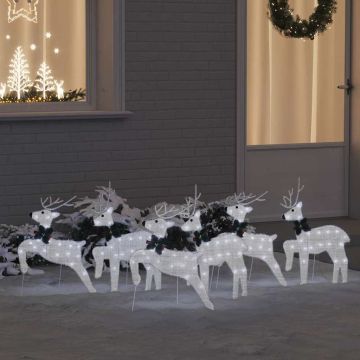 Renne LED 6 pz Argento 45 x 19 x 65 cm Tessuto