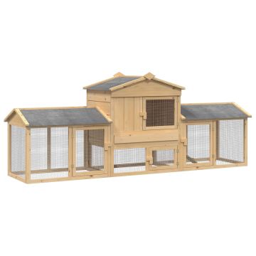 Pollaio 3 pz Marrone 225 x 60 x 89 cm Legno Massello di Pino