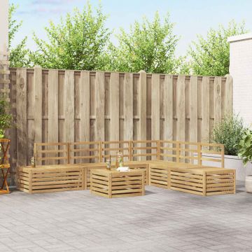 7 pz Set di divani da esterno Legno di Acacia Massello Bianco