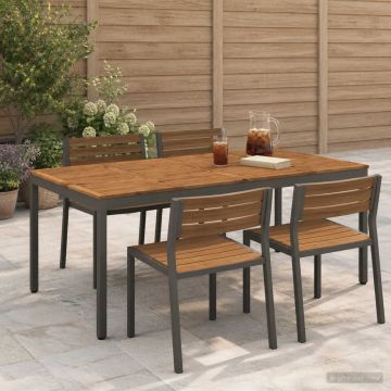 Tavolo da cena da giardino Naturale e Caffè 196 x 100,5 x 75 cm