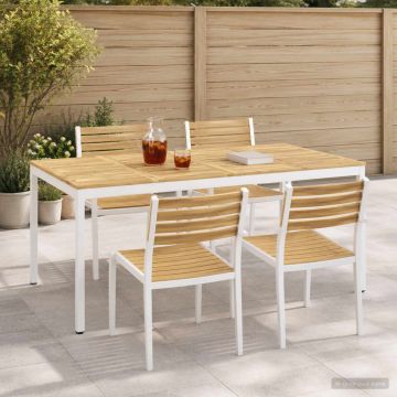 Tavolo da cena da giardino Bianco 196 x 100,5 x 75 cm