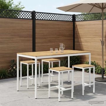 Tavolo Bar da Giardino Bianco 196 x 100,5 x 105 cm