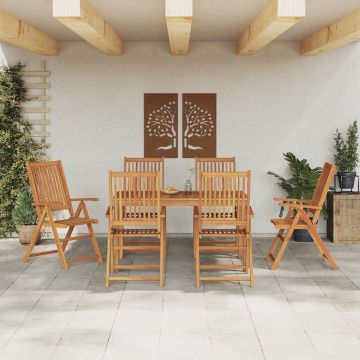 Set da Pranzo per Giardino 7 pz 6-Posti Naturale
