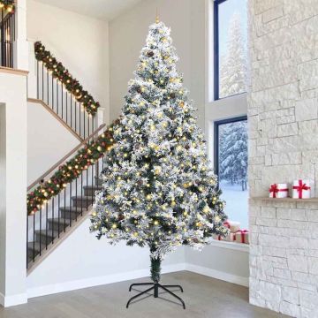 Albero di Natale Artificiale Pre-illuminato con Set di Palline