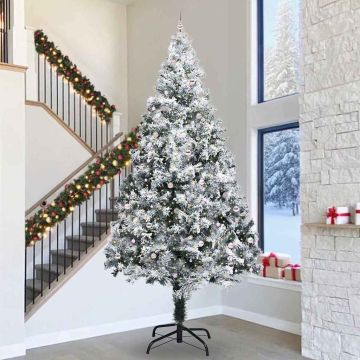 Albero di Natale Artificiale Pre-illuminato con Set di Palline