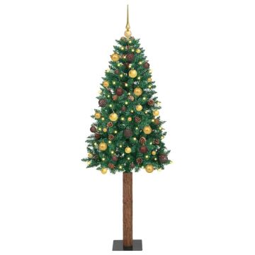 Albero di Natale snodato con 300 LED con supporto Verde 210 cm