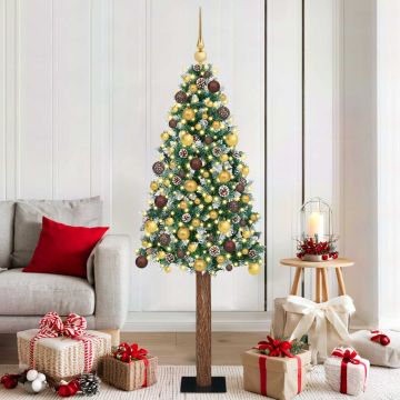 Albero di Natale snodato con 300 LED con supporto Verde 180 cm