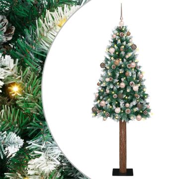 Albero di Natale snodato con 300 LED con supporto Verde 210 cm