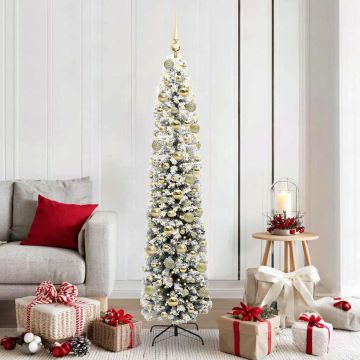 Albero di Natale artificiale Verde e Bianco 180 cm
