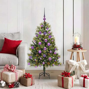 Albero di Natale artificiale pieghevole con coni Verde 120 cm