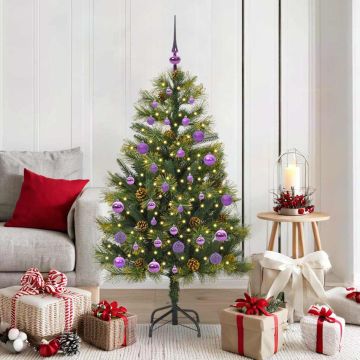Albero di Natale artificiale pieghevole con coni Verde 150 cm