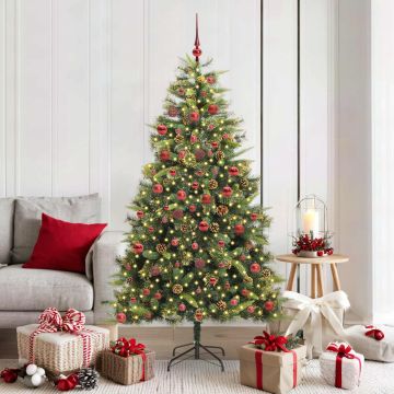 Albero di Natale artificiale pieghevole con coni Verde 180 cm