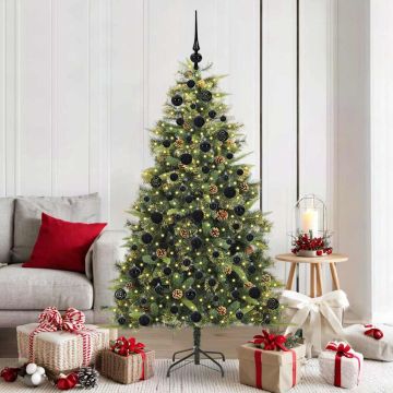 Albero di Natale artificiale pieghevole con coni Verde 180 cm