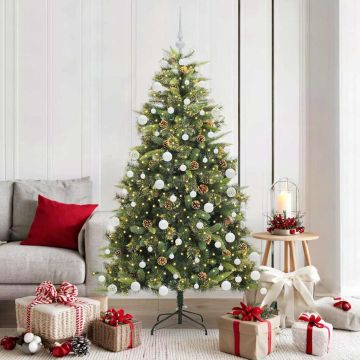 Albero di Natale artificiale pieghevole con coni Verde 180 cm