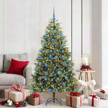 Albero di Natale artificiale pieghevole con coni Verde 180 cm