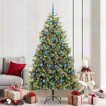 Albero di Natale artificiale pieghevole con coni Verde 210 cm