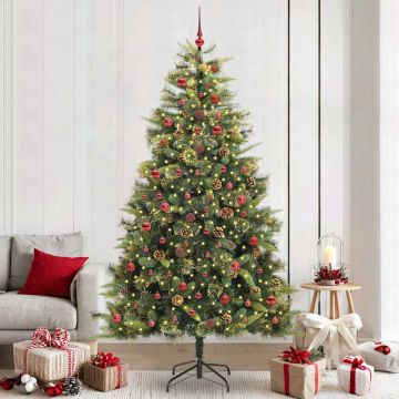 Albero di Natale artificiale pieghevole con coni Verde 240 cm