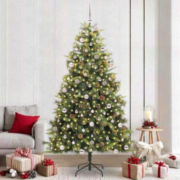 Albero di Natale artificiale pieghevole con coni 300 LED Verde