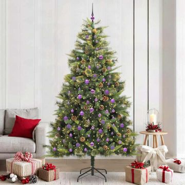 Albero di Natale artificiale pieghevole con coni Verde 240 cm