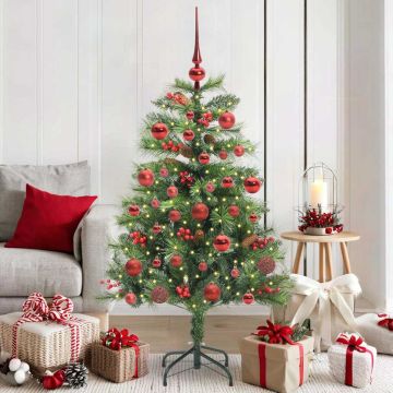 Albero di Natale artificiale 150 LED Bianco caldo PVC e Metallo