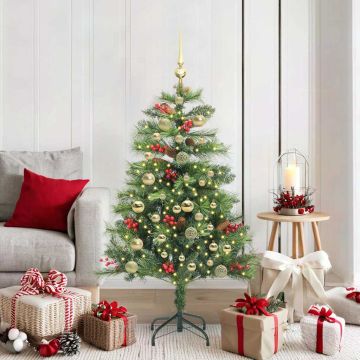 Albero di Natale artificiale 150 LED Bianco caldo PVC e Metallo