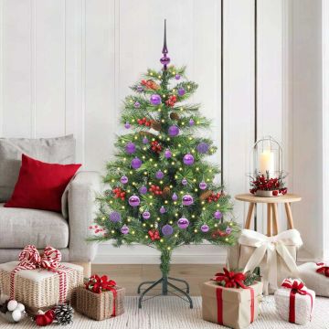 Albero di Natale artificiale 150 LED Bianco caldo PVC e Metallo