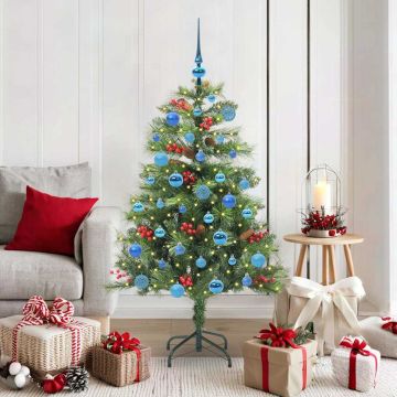 Albero di Natale artificiale 150 LED Bianco caldo PVC e Metallo