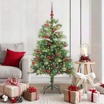 Albero di Natale artificiale 150 LED Bianco caldo PVC e Metallo