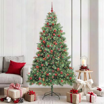 Albero di Natale artificiale 300 LED Bianco caldo PVC e Metallo