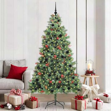 Albero di Natale artificiale 300 LED Bianco caldo PVC e Metallo